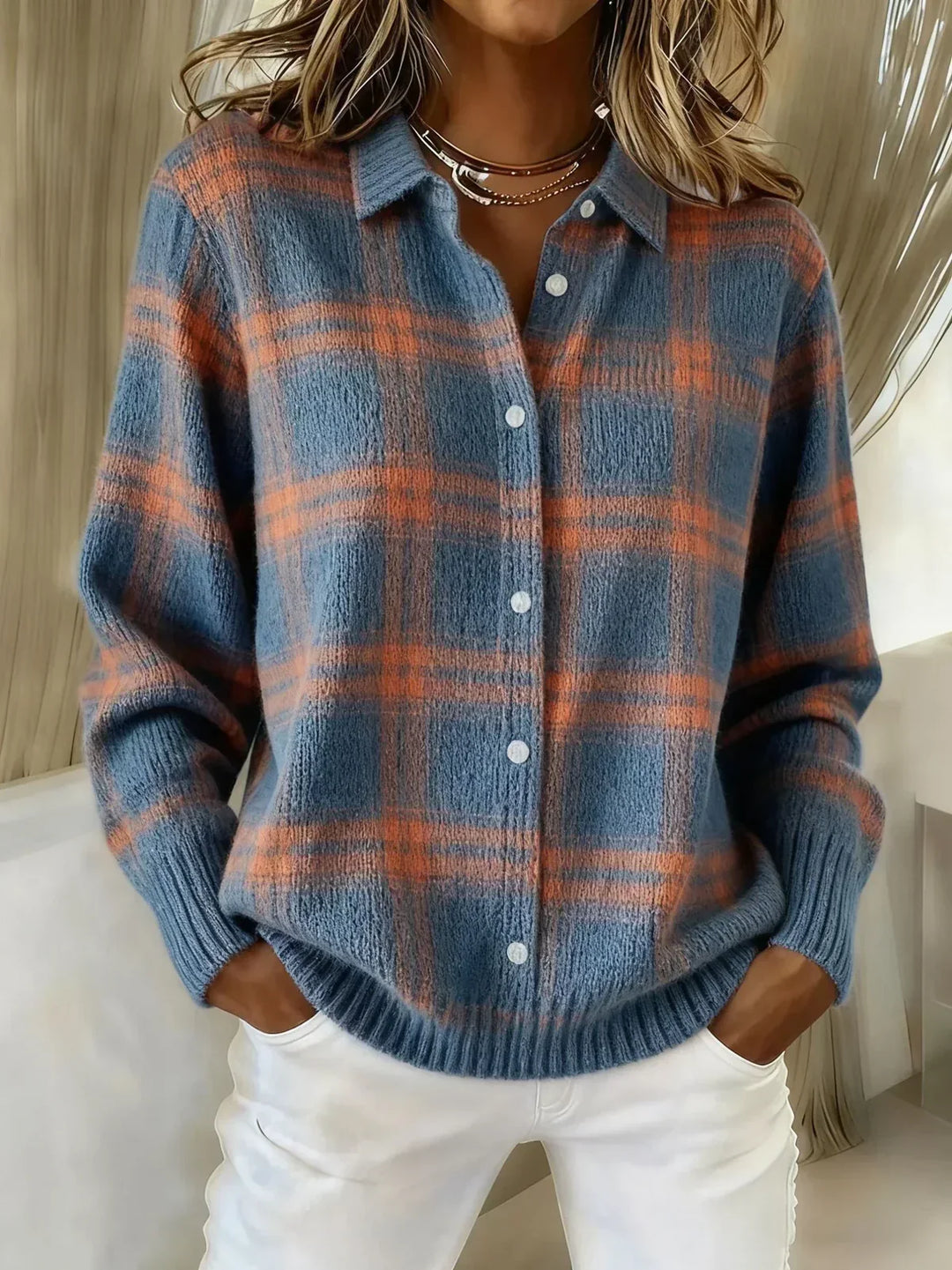 Fiammetta | Cardigan in Maglia a Quadri