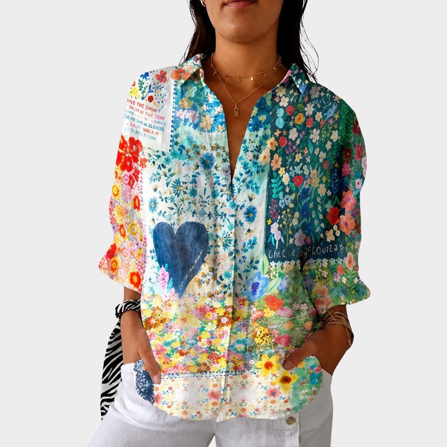 Blusa Leggera Colorata a Stampa