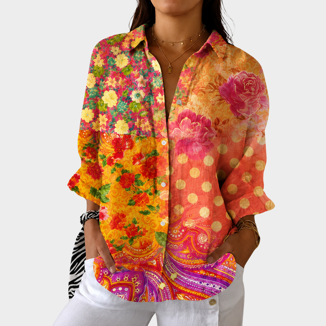 Blusa Leggera Colorata a Stampa