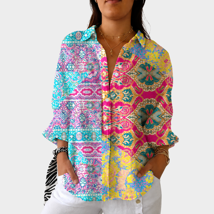 Blusa Leggera Colorata a Stampa
