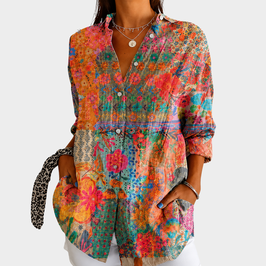 Blusa Patchwork Fiori di Campo al Sole