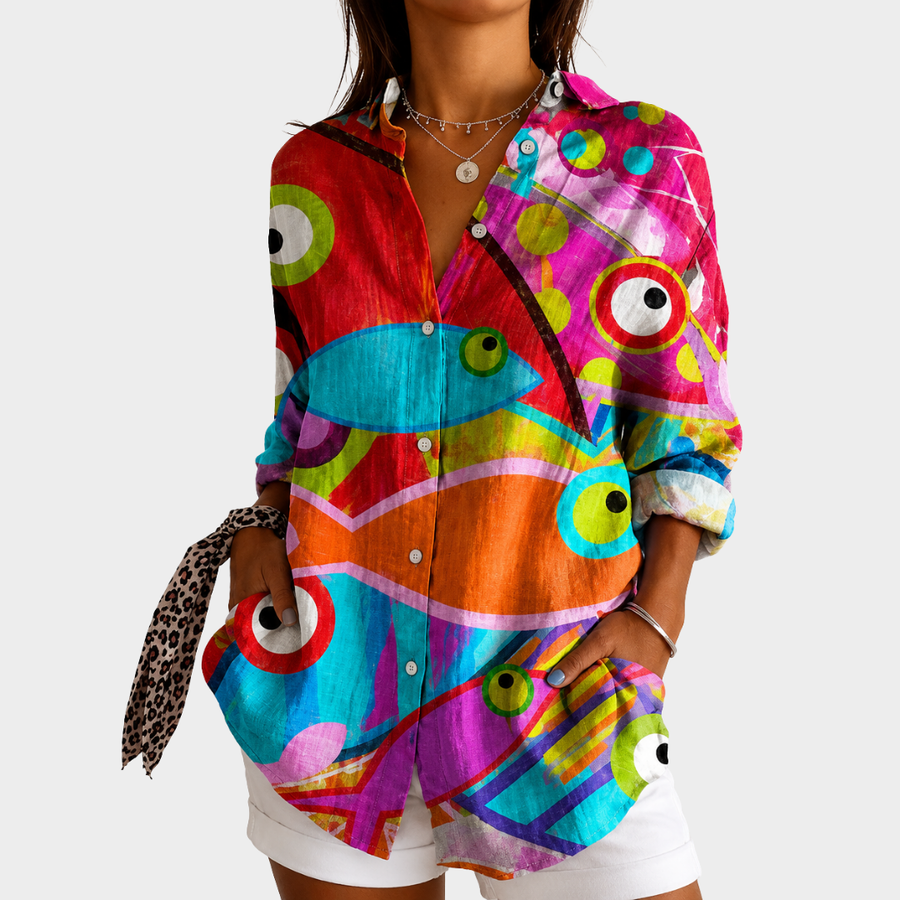 Blusa Artistica Mosaico Vibrante