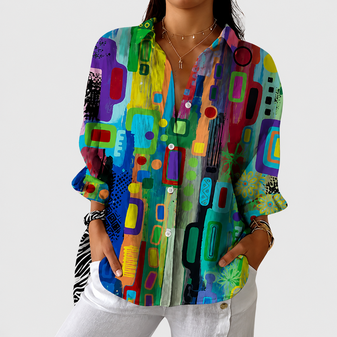 Blusa Leggera Colorata a Stampa