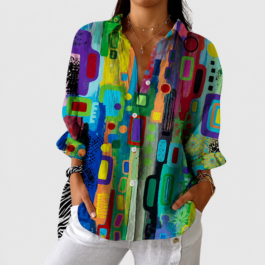 Blusa Leggera Colorata a Stampa