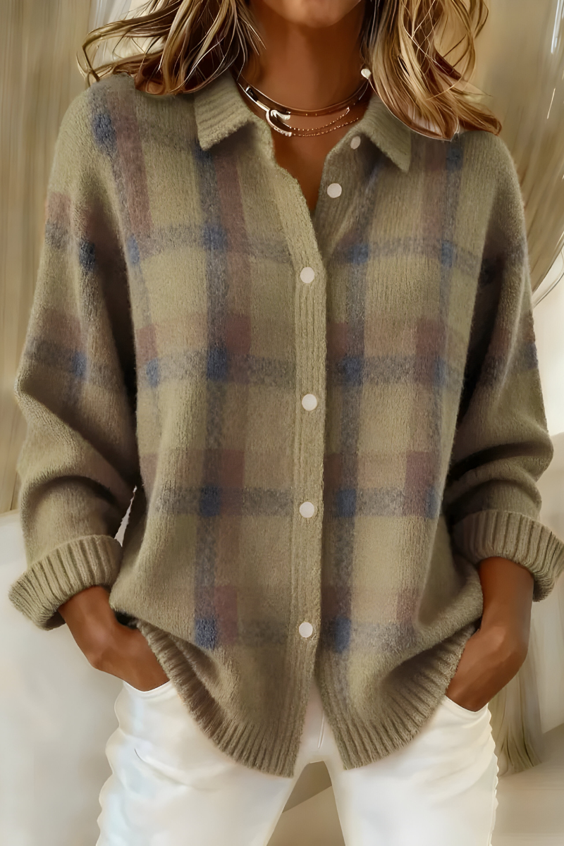 Celia | Cardigan in maglia a quadri