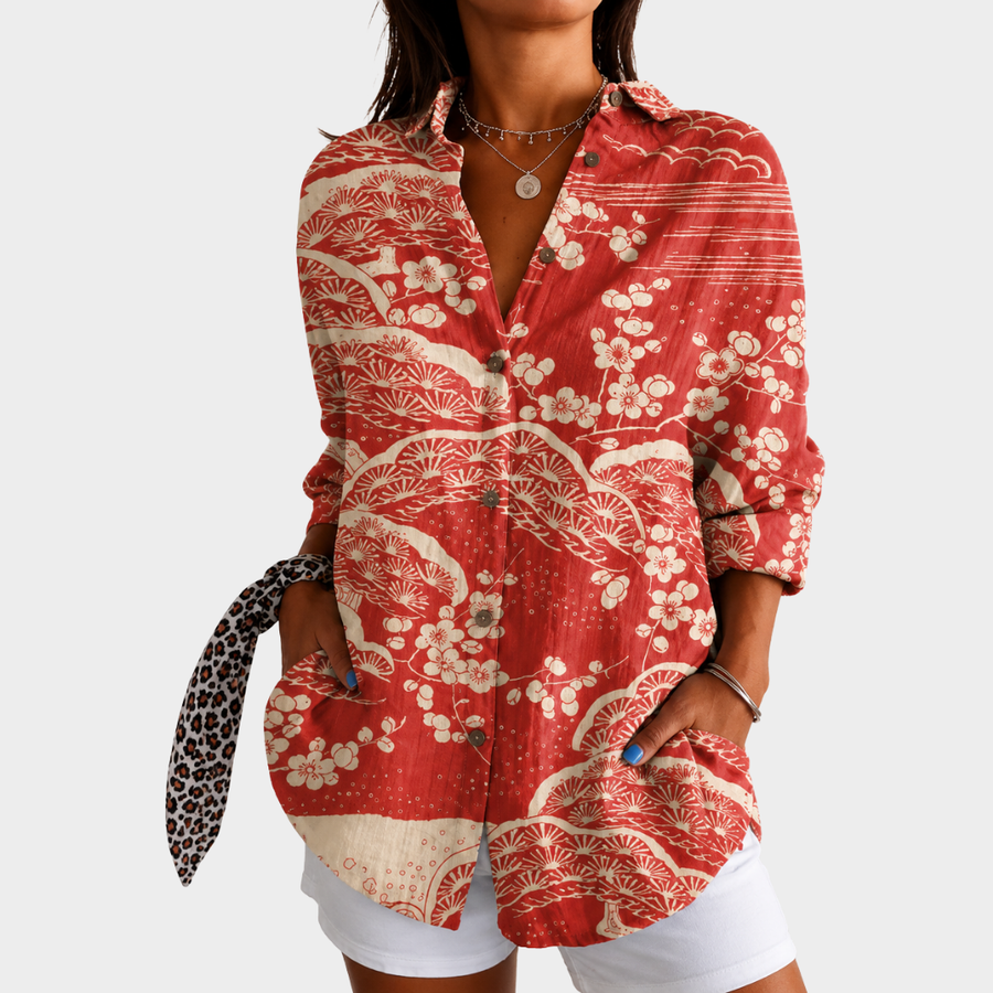 Camicia Costiera Fiori al Tramonto