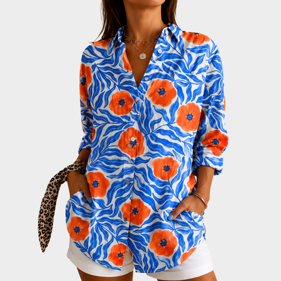 Camicia d'Effetto Fiori Costieri
