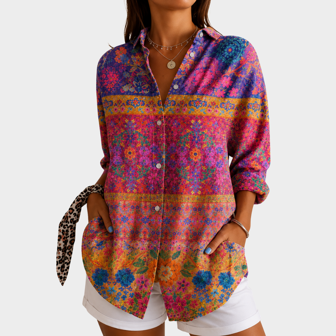 Blusa Mosaico Giardino Vibrante