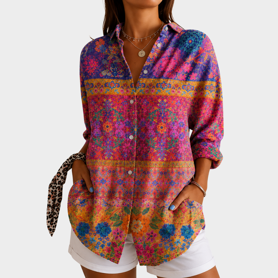 Blusa Mosaico Giardino Vibrante