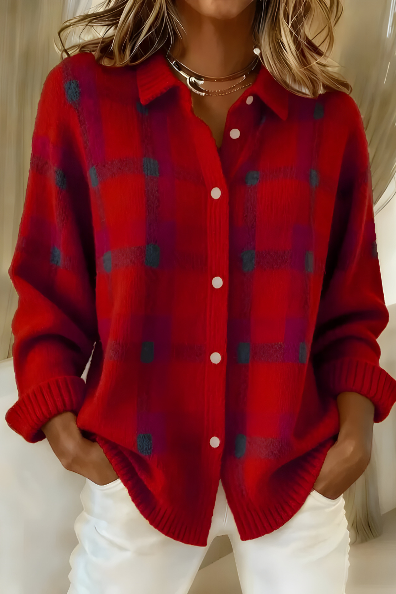 Celia | Cardigan in maglia a quadri