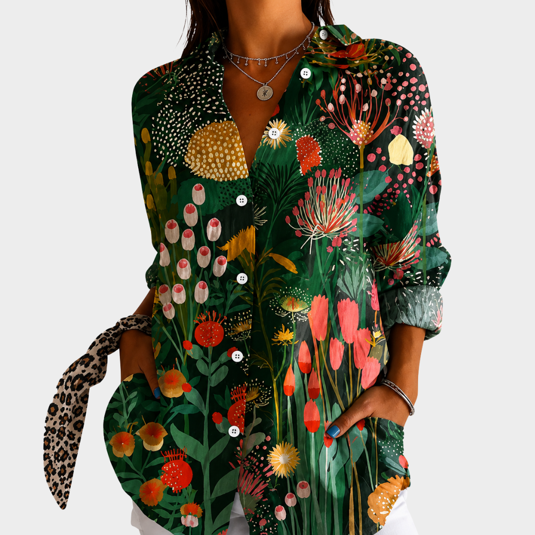 Blusa d'Effetto Giardino di Mezzanotte