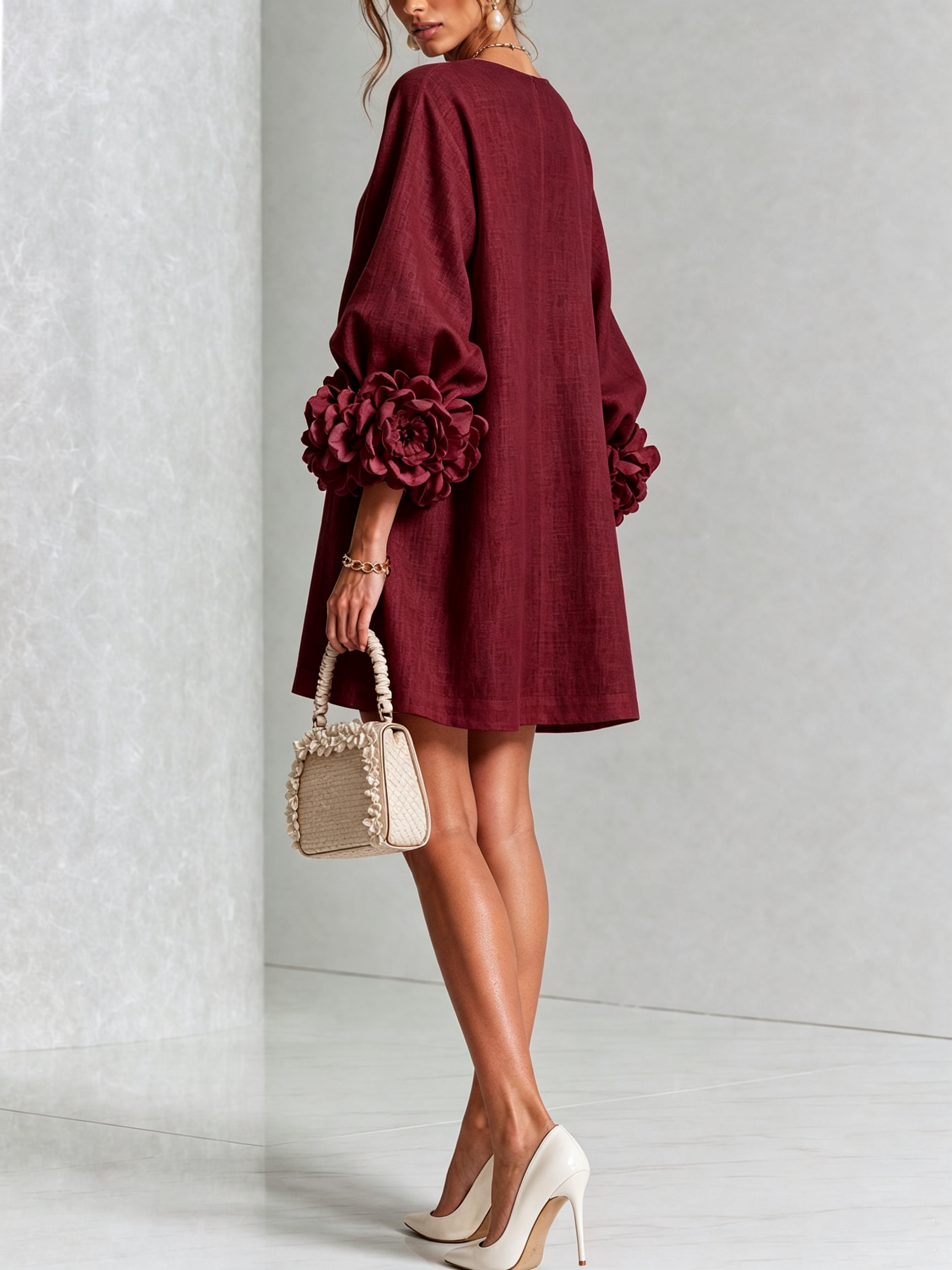 Beatrice | Abito Elegante con Bottoni Floreali