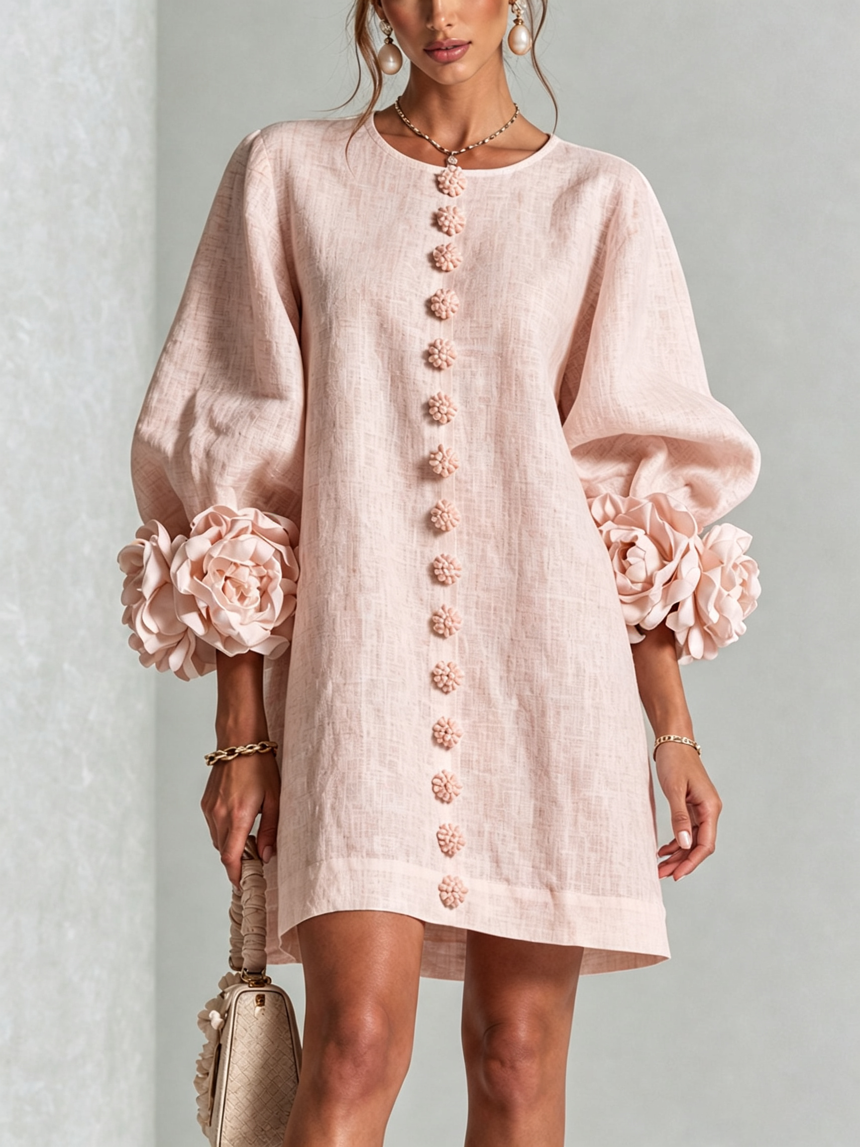 Beatrice | Abito Elegante con Bottoni Floreali