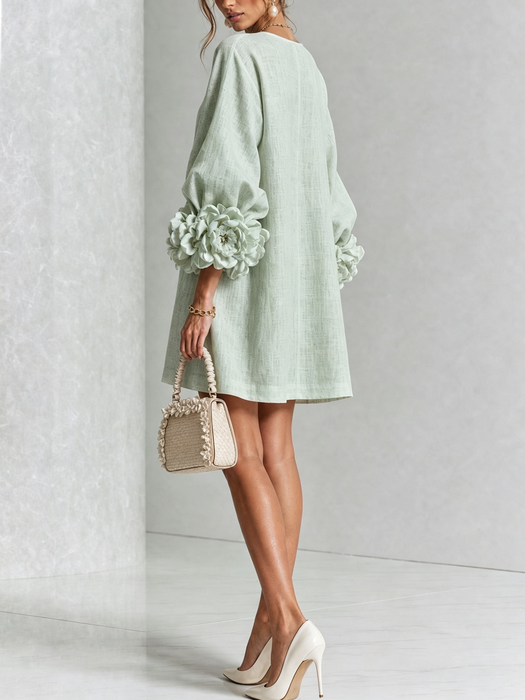 Beatrice | Abito Elegante con Bottoni Floreali