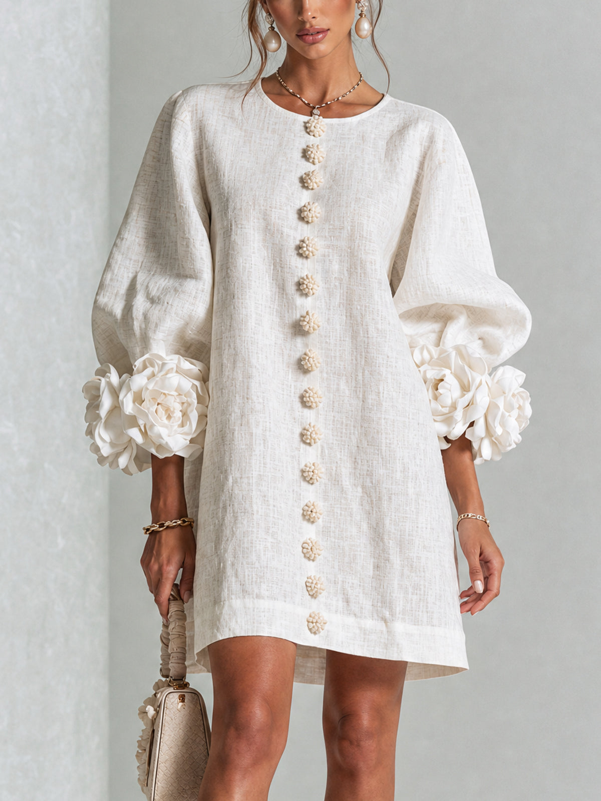 Beatrice | Abito Elegante con Bottoni Floreali