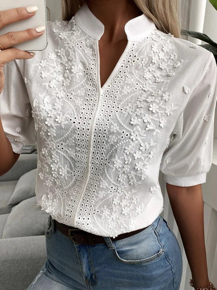 Laurine | Top casual ricamato elegante